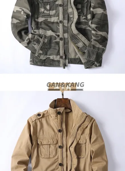 Design Camouflage Military-Style Field Jacket Multicolor Outerwear Outerwear.jacket - 8