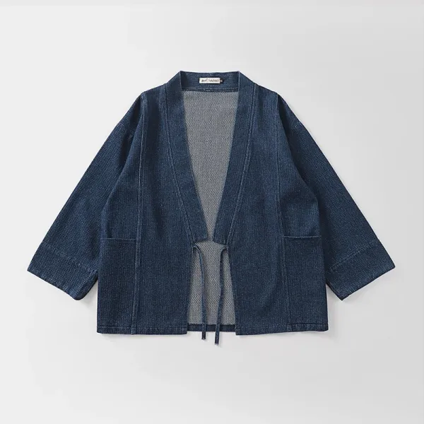 Design Haori Jacket Navy Blue Outerwear - 7