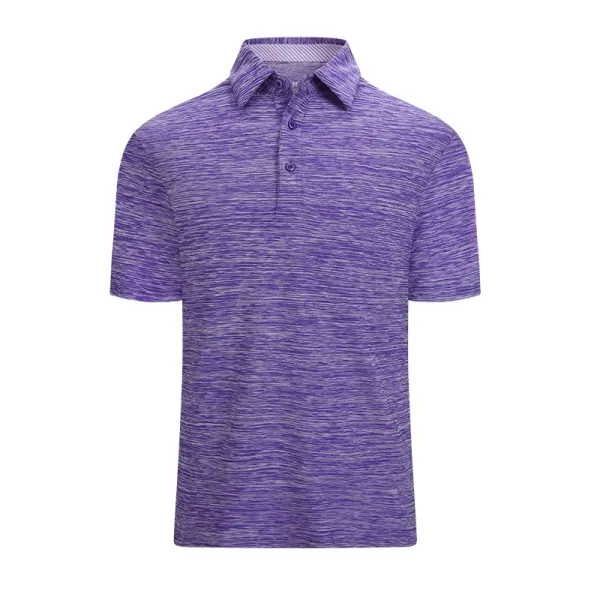 Design Heathered Purple Performance Polo Shirt Tops.polo - 1