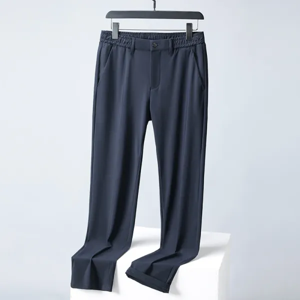 Design Slim-Fit Elastic Waist Pants Navy - 1
