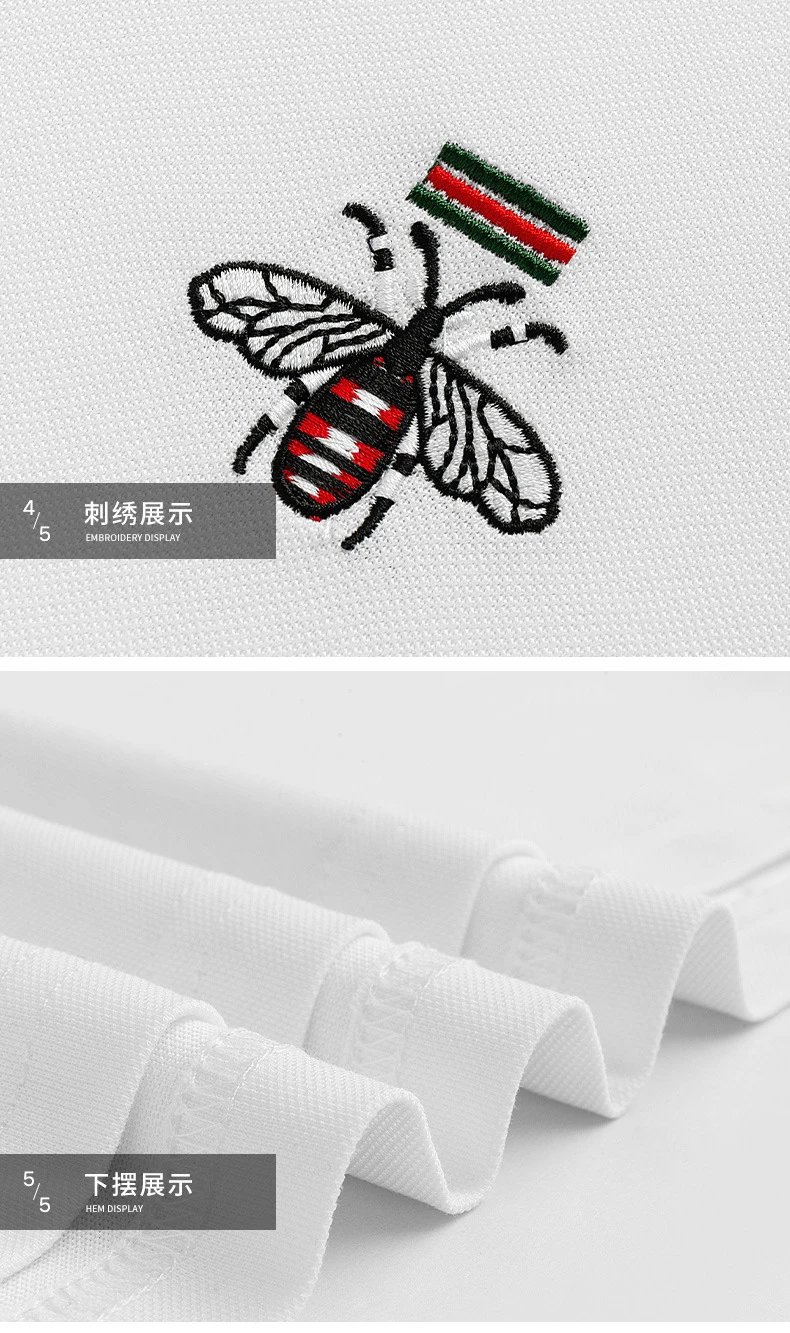 Design Bee Embroidered Polo Navy Blue Tops.polo - 34