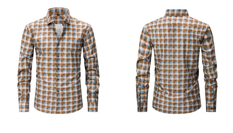Design Classic Plaid Brown Shirt - 22
