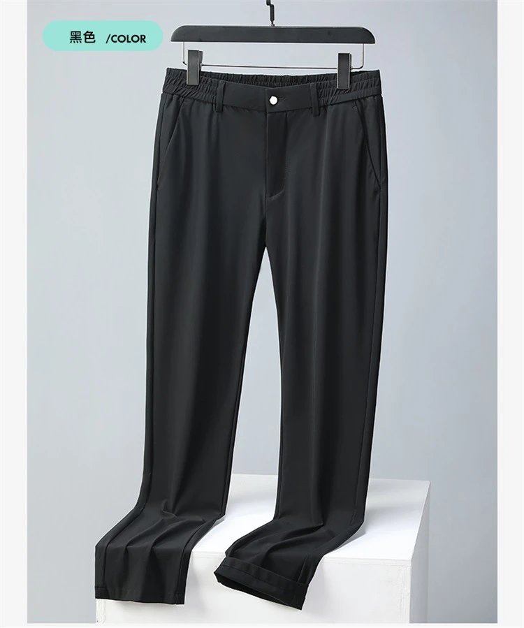 Design Slim-Fit Elastic Waist Pants Dark Gray - 18
