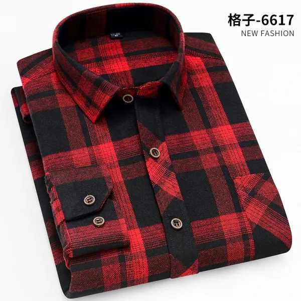 Design -6617 Red and Black Plaid Shirt - 1