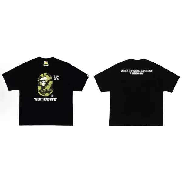 A Bathing Ape Camo Ape Head Black T-Shirt - 1