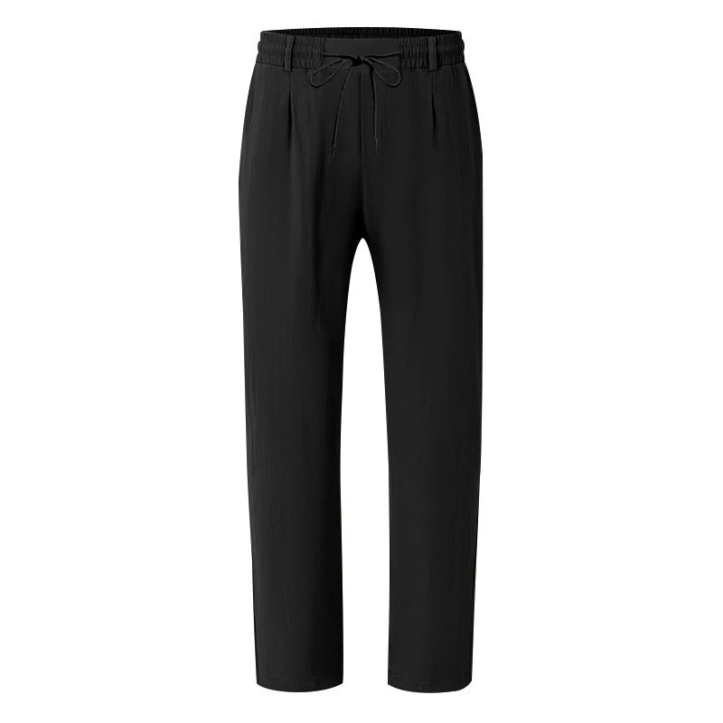 Design Wide-Leg Relaxed Fit Black Pants with Cuffed Hems - 20
