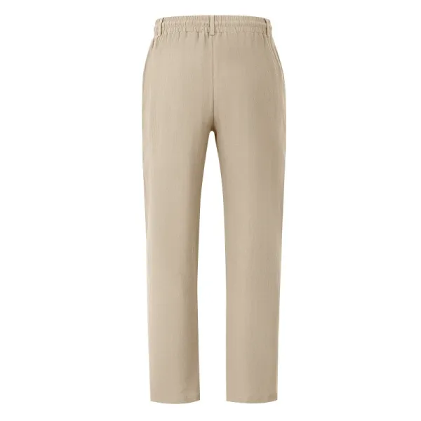 Design Wide-Leg Relaxed Fit Black Pants with Cuffed Hems - 44