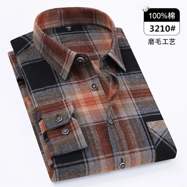Design Flannel Shirt Multicolor Plaid Men's Long Sleeve Shirt - 1