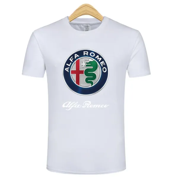 Design Alfa Romeo Logo Graphic White T-Shirt T-Shirts - 1