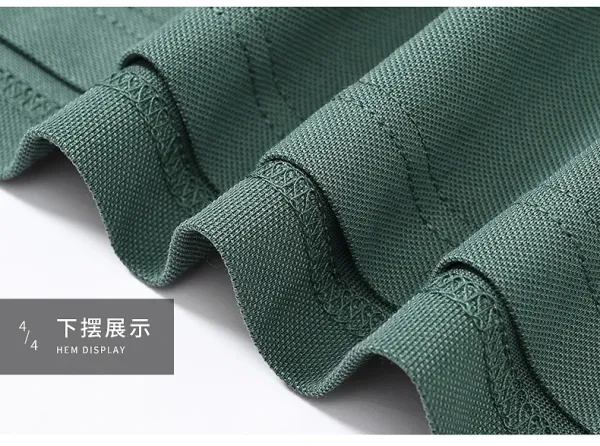 Design PAISENLONG Plaid Collar Embroidered Logo Polo Green Polo Shirt - 28