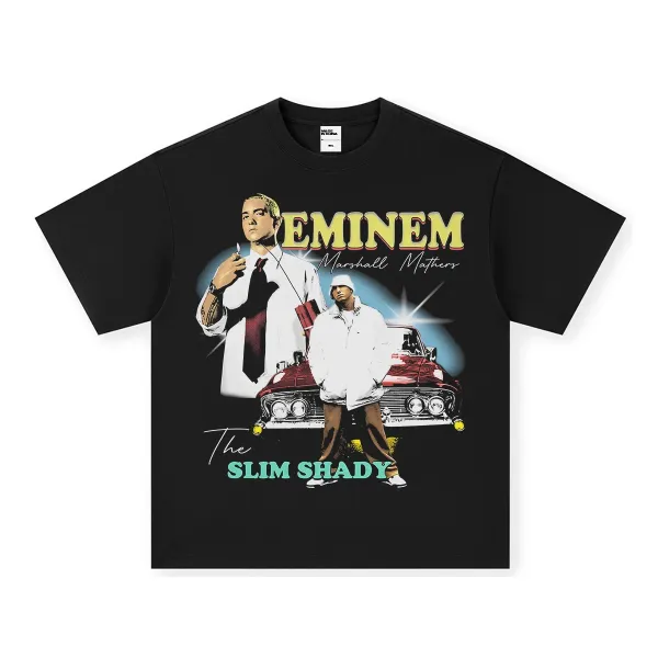 Design Eminem x The Slim Shady Graphic Black T-Shirt T-Shirts - 1