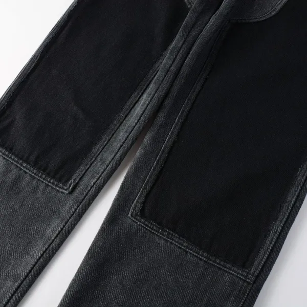 Design Studded Knee Panel Black Denim Jeans - 26