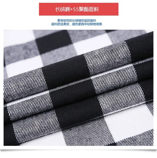 Design Black and White Checkered Flannel Shirt - 39