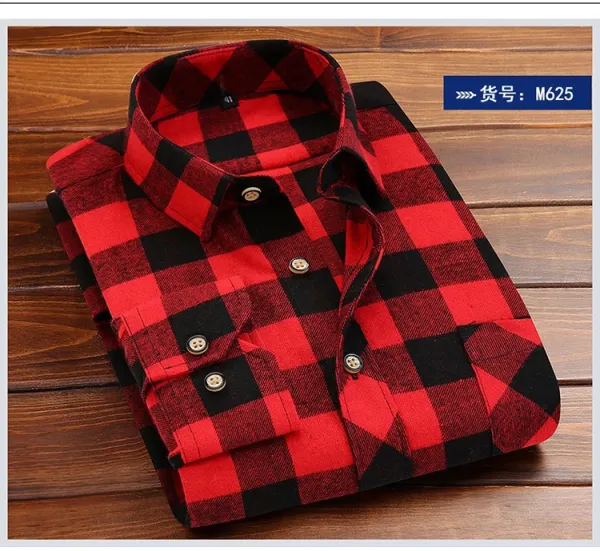 Design Black and White Checkered Flannel Shirt - 48