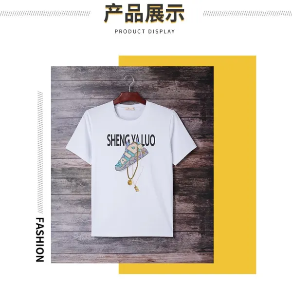 Design SHENG YA LUO Graphic Print Black T-Shirt - 6