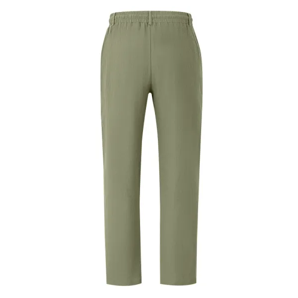 Design Wide-Leg Relaxed Fit Black Pants with Cuffed Hems - 39