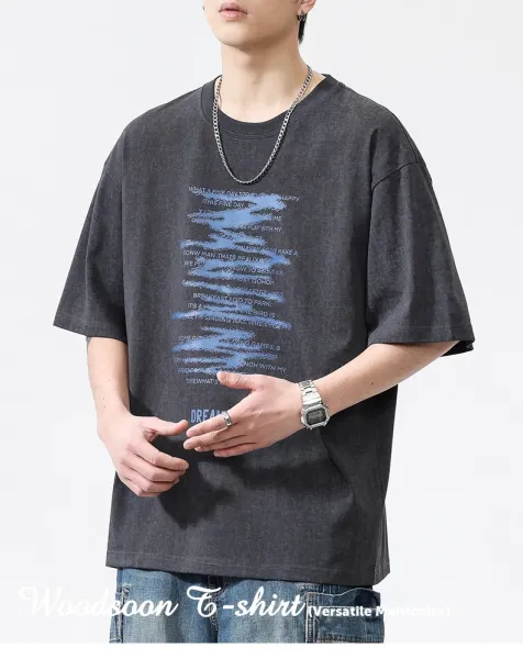 Design Graphic Print Purple Oversized T-Shirt - 2