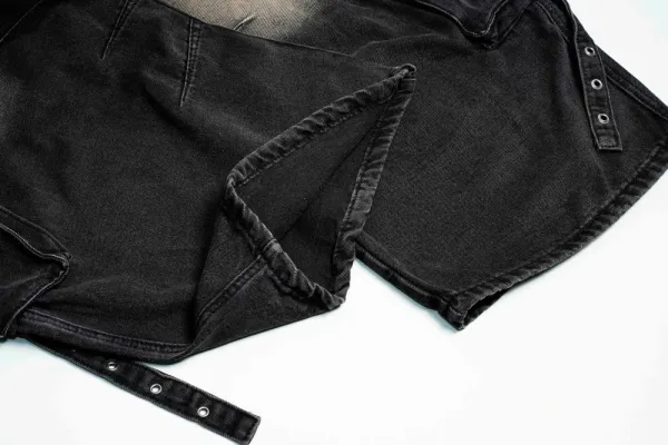 Design Wide-Leg Cargo Jeans Black Wash - 13