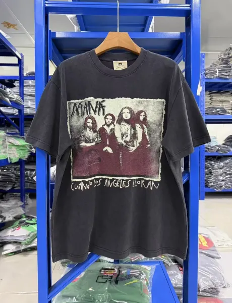 Design MANA Cuando Los Angeles Lloran Band Graphic T-Shirt Black T-Shirts - 1
