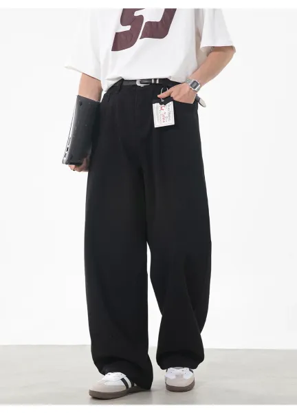 Design Wide-Leg Relaxed Fit Black Pants - 20