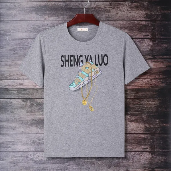 Design Sheng Yaluo Graphic Print Gray T-Shirt T-Shirts - 1