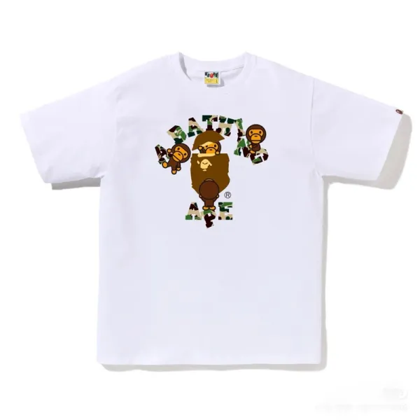 A Bathing Ape ABC Camo Monkey Graphic T-Shirt White - 1