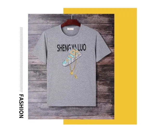 Design SHENG YA LUO Graphic Print Black T-Shirt - 14