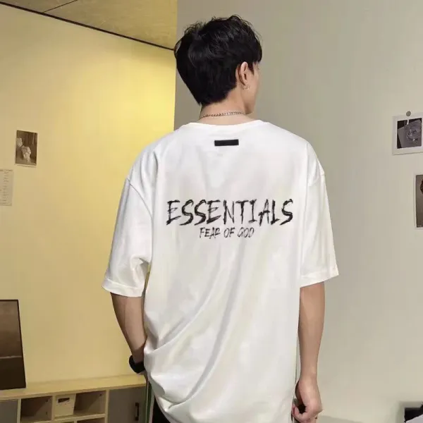 Fear of God Essentials Logo Print White T-Shirt - 5