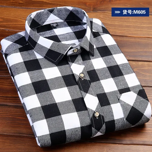 Design Classic Black and White Checkered Shirt - 1