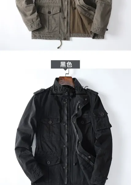 Design Gan & Kang Military-Style Field Jacket Olive Green Jacket Outerwear Jacket - 9