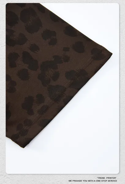 Design Beingmove Leopard Print Oversized T-Shirt Gray T-Shirts - 32