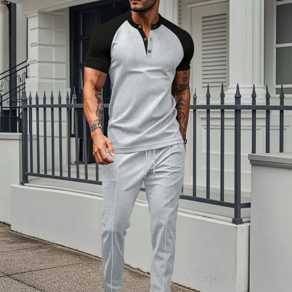 Design Henley Raglan Set Burgundy - 13