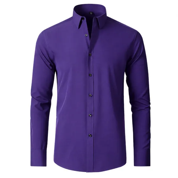 Design Classic Fit Purple Button-Down Shirt - 1