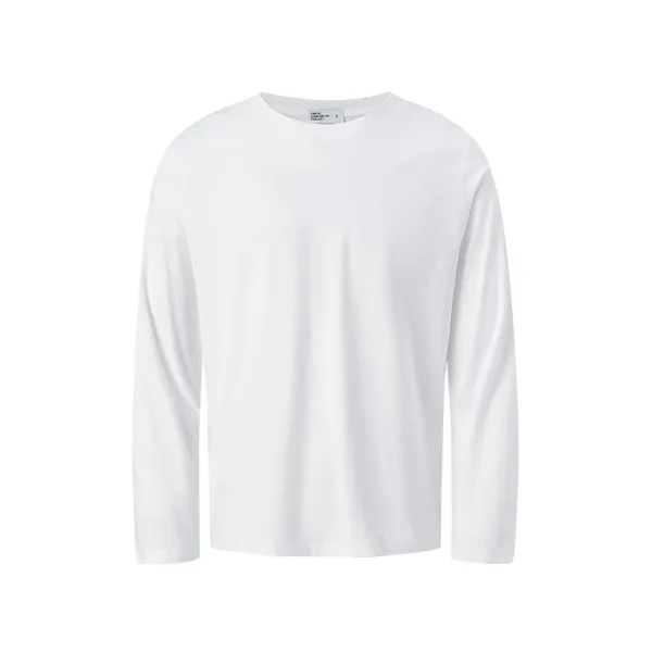 Design Long Sleeve Crew Neck T-Shirt White - 1