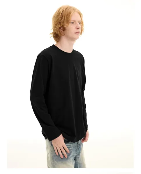 Design Long Sleeve Crew Neck T-Shirt White - 13