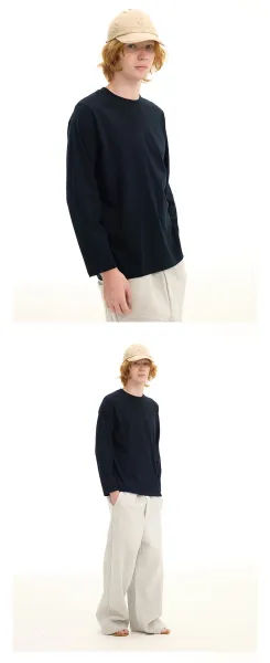 Design Long Sleeve Crew Neck T-Shirt White - 25