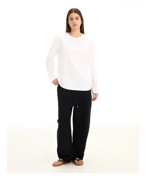 Design Long Sleeve Crew Neck T-Shirt White - 29