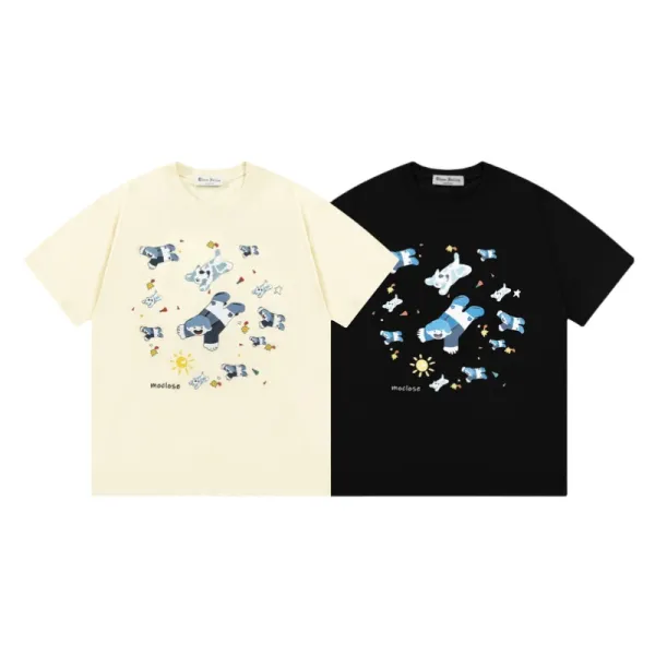 Design Moclose Cosmic Bear Print Black T-Shirt T-Shirts - 3