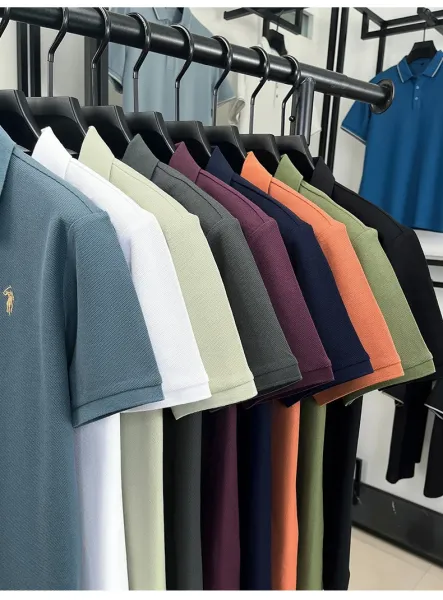 Design Polo Ralph Lauren Classic Fit Pique Polo Shirt Charcoal Gray Tops.polo - 15