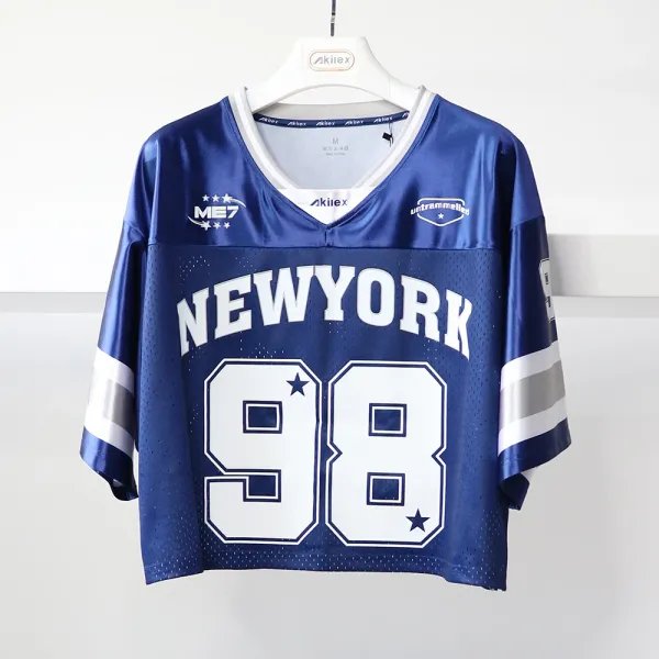 Design Akilex x ME7 New York 98 Blue Mesh Jersey - 1