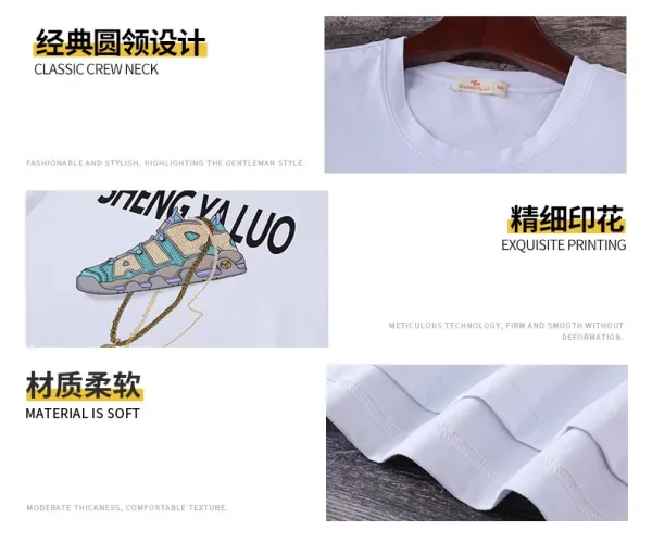 Design SHENG YA LUO Graphic Print Black T-Shirt - 19