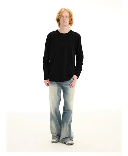 Design Long Sleeve Crew Neck T-Shirt White - 14