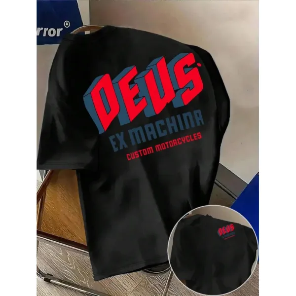 Design DEUS EX MACHINA Custom Motorcycles Black T-Shirt T-Shirts - 1