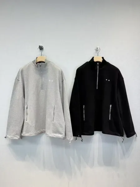Design Half-Zip Fleece Pullover Black Outerwear - 5