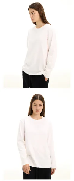 Design Long Sleeve Crew Neck T-Shirt White - 27