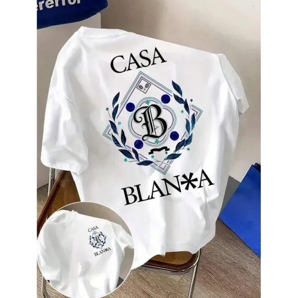 Casa Blanca Logo Graphic Print White T-Shirt - 1
