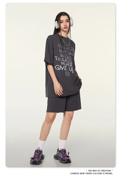 Design Motivational Graphic T-Shirt Metal Black - 19