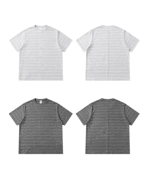 Design Striped Relaxed Fit T-Shirt White / Gray - 27
