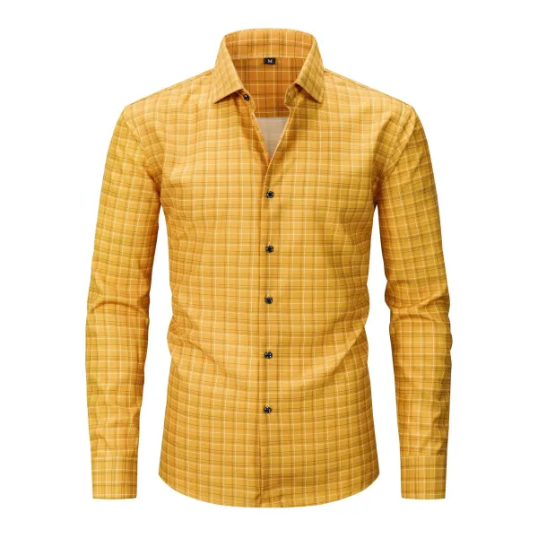 Design Classic Checkered Yellow Shirt - 1