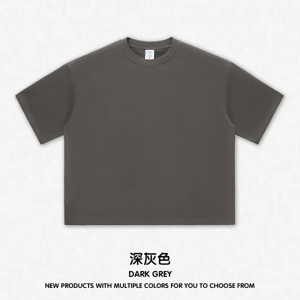 Design Basic Cropped T-Shirt Dark Grey - 1